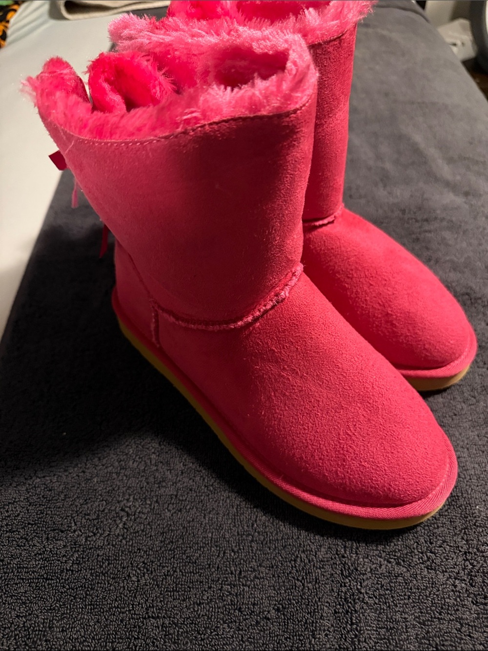 UGG Hot Pink Suede Ankle Boots with Plush Lining